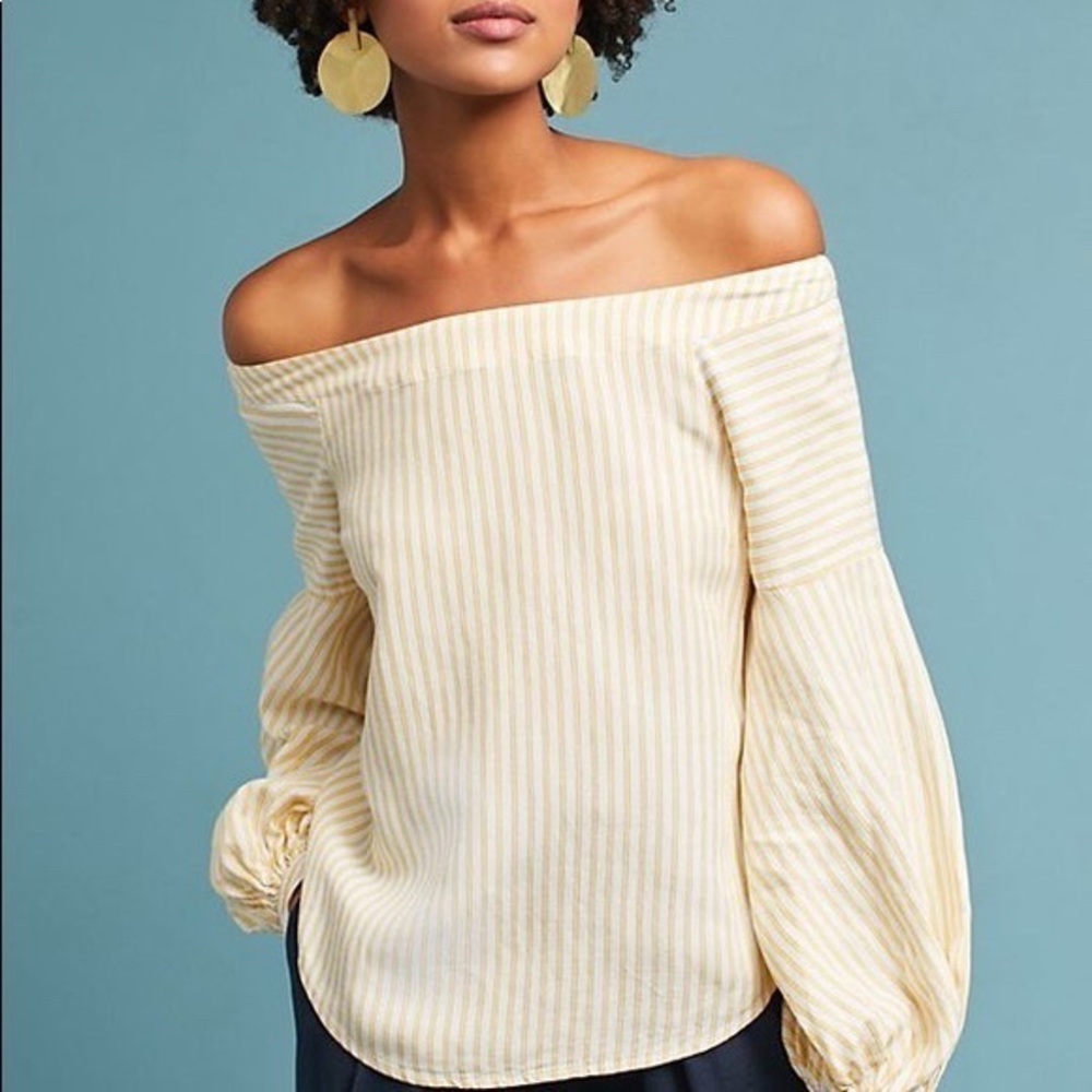 Maeve striped off the Shoulder blouse